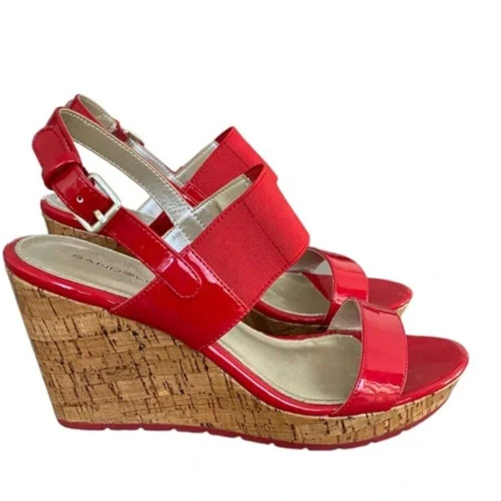 Bandolino Bdannika Red Patent Wedge Sandals